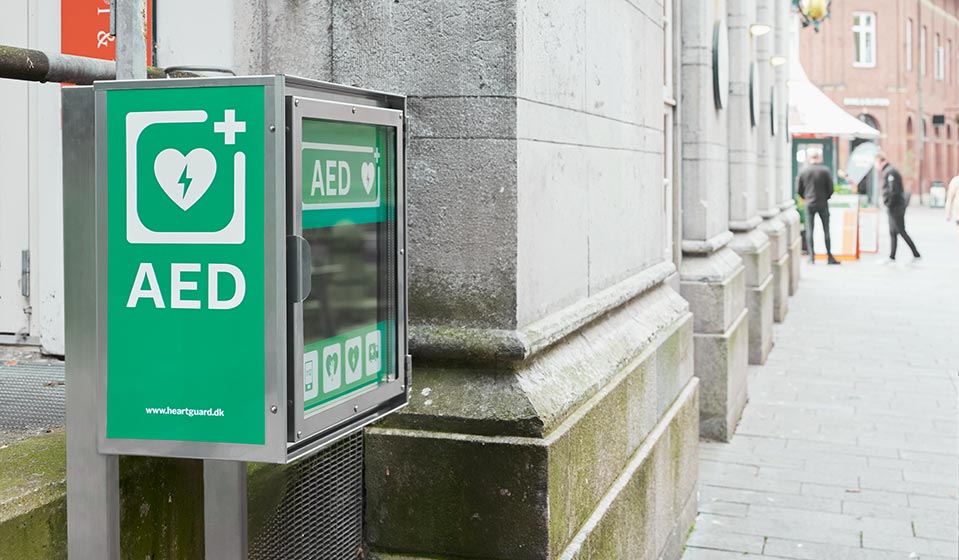AED cabinet no 1 in Denmark